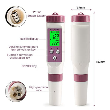 PH Meter 7-in-1 Tds Meter/Salinity Tester/pH Meter/EC Meter/Orp Meter/S.G Meter/Temp ph Tester Digital,PH Meter for Water 0.01pH Accuracy,Tds Meter with ATC. - size: 7-1