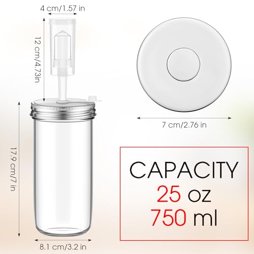 Honeydak 6 Pack Fermentation Kit, 24 oz Fermentation Jars with Fermenting Weights and Airlocks, Stainless Steel Lids, Pickle Jar for Sauerkraut, Vegetables and Other Fermented Foods - size: 24 oz