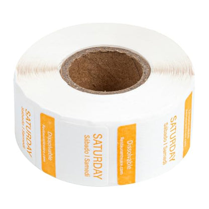 Restaurantware RW Smart 1 Inch x 1 Inch Food Rotation Labels 3500 Dissolvable Food Safety Labels - Premium Trilingual Paper Day Of The Week Labels For Food Storage Or Prep Weekly - style: 7-Day