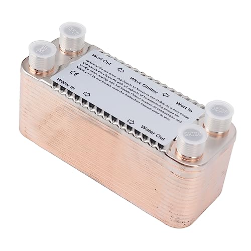 30 Plate Plate Heat Exchanger Stainless Steel Wort Chiller for Homebrew Beer Cooling Counterflow Brewing Cooling Coiler with NPT 1/2 Inch Thread