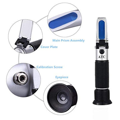 Brix Refractometer with ATC - Hobein Digital Handheld Refractometer for Beer Wine Brewing, Dual Scale-Specific Gravity 1.000-1.130 and Brix 0-32%, Hydrometer in Wine Making and Beer Brewing