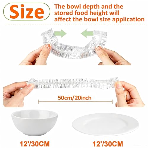 100 Plastic Wrap Bowl Covers Bread Proofing For Food Sourdough Bread Baking Rising Elastic Reusable Plate Covers Outdoor Food Fresh Keeping Bag Shower Cap Hair Deep Conditioning,BPA Free,Thicker Serie