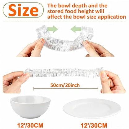 100 Plastic Wrap Bowl Covers Bread Proofing For Food Sourdough Bread Baking Rising Elastic Reusable Plate Covers Outdoor Food Fresh Keeping Bag Shower Cap Hair Deep Conditioning,BPA Free,Thicker Serie