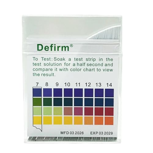 pH Test Strips Paper Universal Wide Range, pH 0-14 Acid Alkaline Litmus Test Strips Paper, Home Usage Water Swimming Pool Cosmetic Scientific School Lab Student Study pH Test