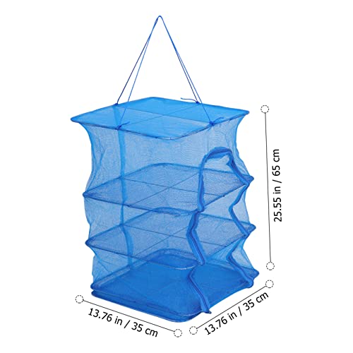 Drying Net Rack Multi-Layer Hanging Basket Dryer for Fish Fruits and Vegetables Sturdy Mesh Construction for Quick Drying Space-Saving Design Height