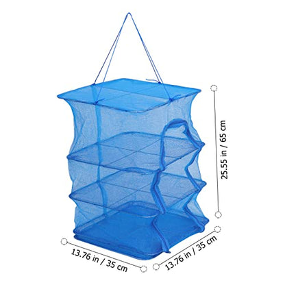 Drying Net Rack Multi-Layer Hanging Basket Dryer for Fish Fruits and Vegetables Sturdy Mesh Construction for Quick Drying Space-Saving Design Height