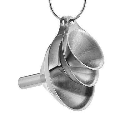 Norpro 3-Piece Stainless Steel Funnel Set, Large, Medium, and Small Mouth (2-Sets Total) - size: Pack of 2