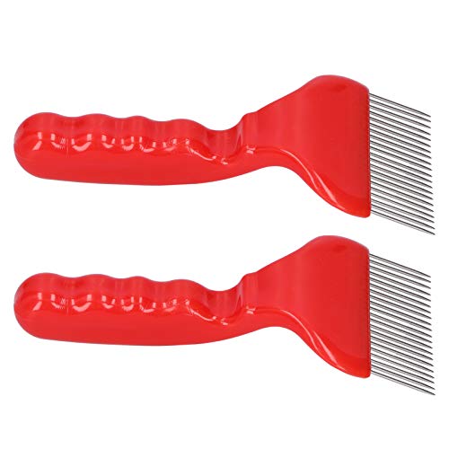2PCS 21 Tin Uncapping Fork Stainless Steel Beekeeping Honey Fork Shovel Tool with Plastic Handle Honey Scraper