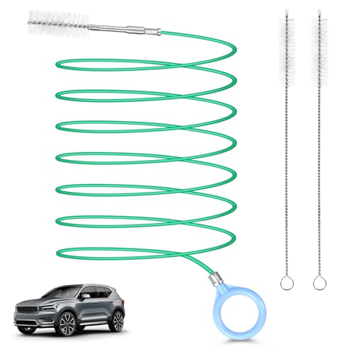 Auto Sunroof Drain Cleaning Tool,197Inch Long Pipe Cleaner for Car,Flexible Tube Cleaning Brush with 2Pcs 7.9inch Cleaning Brush Skinny Pipe Drain Dredge Cleaning Tool for Car Sunroof Wiper Drain Hole - size: 500cm