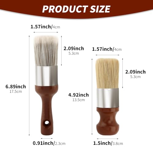 2 Pcs Salve Brush for Furniture,Leather & Wood Furniture Salve Brush Wa-x Brushing Tool with Comfortable Handle & Soft Bristles for Furniture Car Seats Jackets Shoes Cleaning Maintenance