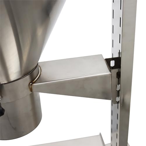 3.1inch Stainless Steel Feeding Hopper with Support Stand Manual Filling Package Funnel for Filling Powder Paste Liquid Granule