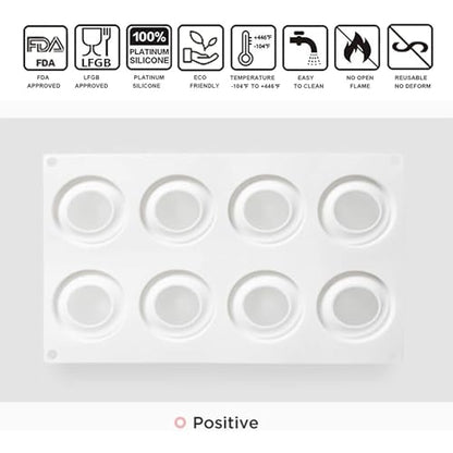 OCPO KITCHEN Apple Silicone Mold for Baking Mousse Cake Dessert Pastry Chocolate Fruit Pudding Jelly Ice Cream Christmas Cake Decoration Mold, Non-Stick and Easy Release, Apple Shape (8-Cavity) - style: Apple (8-Cavity)