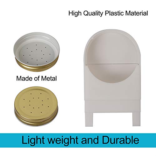 ZOENHOU 8 Pack Bee Feeder, Beehive Front Entrance Honey Feeder Hive Beekeeper Tool Bee Food Drinking Equipment Beekeeping Water or Sugar Syrup Supplies for Most Small Glass Jar Mason Jar