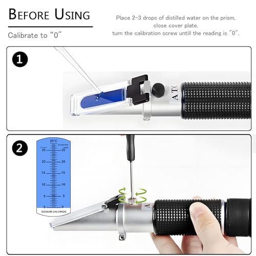Sodium Chloride Refractometer,V·RESOURCING 0~28% Salt Analyzer Tester Salinometer for Food Salinity Measurement of Pickles - color: Sodium Chloride Refractometer( 0-28% )