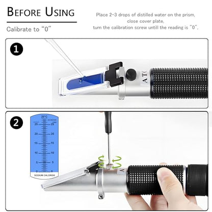 Sodium Chloride Refractometer,V·RESOURCING 0~28% Salt Analyzer Tester Salinometer for Food Salinity Measurement of Pickles - color: Sodium Chloride Refractometer( 0-28% )
