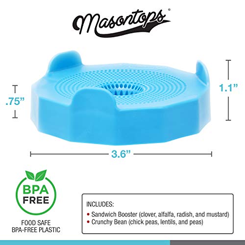 Masontops Bean Screen Sprouts Growing Kit - Sprouting Lids & Sprout Mixes Microgreens Growing Kit - Sprouting Kit Wide Mouth Mason Jar Strainer Lid - size: Bean Screens Kit (2 Screens, 2 Seed Mixes)