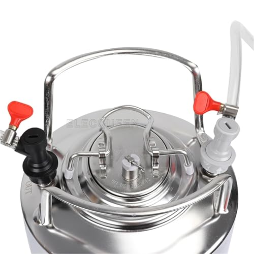 2.5 Gallon 10L Cornelius Style Stainless Steel Beer Keg with Faucet Tubing Kit and Dual Gauge CO2 Regulator
