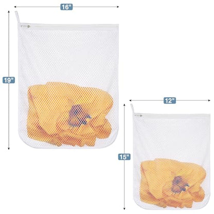 Honeycomb Mesh Laundry Bags 4 Pack (2L+2M), Durable Washing Bags with Auto-Lock Zippers, Heavy Duty Mesh Wash Bags for Delicates, Lingerie, Bra, Sock, Travel Storage Organizer - size: 2 Large X 2 Medium
