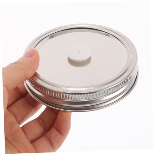 MAGICLULU 2pcs Stainless Steel Mason Jar Lids Vacuum Sealer for Wide Mouth Jars Canning Storage Accessory