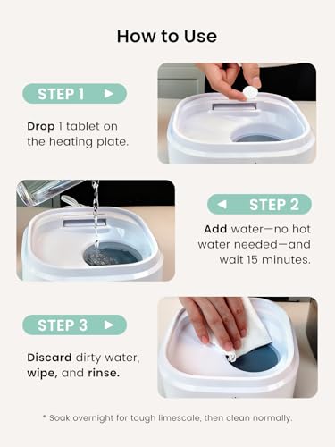 GROWNSY Bottle Sterilizer Descaling Tablets Bottle Warmer Descaler, Baby Food Makers Cleaner, Daily Essential Descale, Deep Limescale & Odor Removal, Performance Care, 40 Count for Regular - size: 40PCS