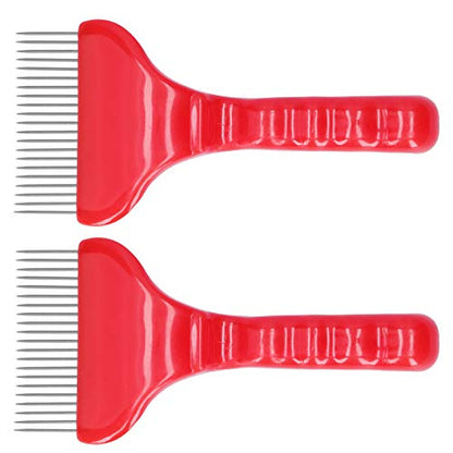 2pcs Honey Uncapping Fork, 21 Teeth Stainless Steel Bee Hive Fork Shovel with Plastic Handle Uncapping Scraper Beekeepers Supplies