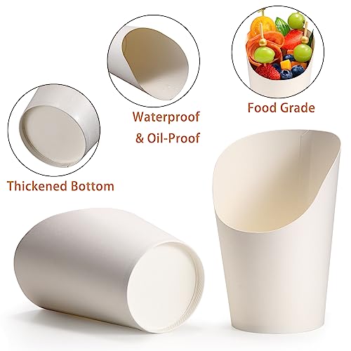 Disposable Charcuterie Cups 60 PCS with 200PCS Sticks and 60PCS Bags | 14 oz Kraft Paper Snack Boxes Appetizers Cup French Fry Holder with Cocktail Skewers Toothpicks Tooth Picks, White - color: White, size: 14 Oz 60 Pcs Set