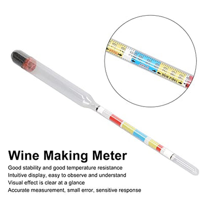 10PCS Triple Scale Alcohol Tester Hydrometer, Wine Making Meter Home Brewing Beer Hydrometer Test Jar Triple Scale Hydrometer and Glass Test Jar Home Brew Wine Beer Mead Cider