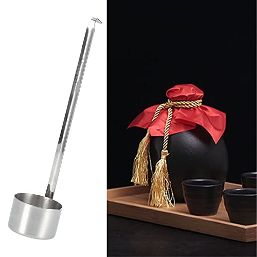 Wine Ladle, Stainless Steel Spoon Dipper With Pour Spout Long Handle and Hook, Flat Bottom Measure Spoon 25ml, 50ml, 125ml, 250ml, 500ml (250ML) - size: 250ML