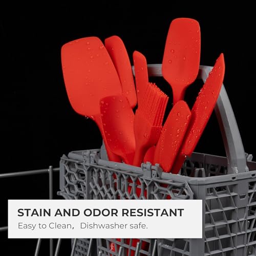 Elihome Mini Silicone Basting Pastry Brush, Cooking Brush for Oil Sauce Butter Marinades, Food Brushes for BBQ Grill Kitchen Baking, Baster Brushes Baste Pastries Cakes Meat Desserts, Food Grade, Red - color: Red