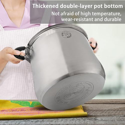 Vivicreate 22.5 Quart Stainless Steel Stock Pot with Lid Large Induction Cooking Pot for Pasta Soup Boiling Stew with Measurement Marks and Handles - size: 22.5 Quarts