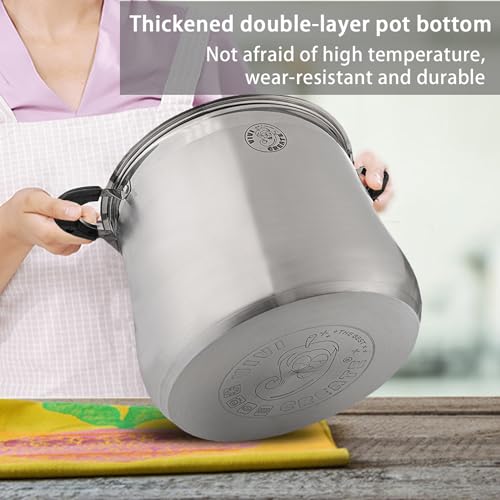 Vivicreate 14.5 Quart Stainless Steel Stock Pot with Lid Large Induction Cooking Pot for Pasta Soup Boiling Stew with Measurement Marks and Handles - size: 14.5 Quarts