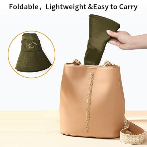 Sun Hats for Men Women Fishing Hat UPF 50+ Breathable Wide Brim Summer UV Protection Hat - color: 1pack-army Green