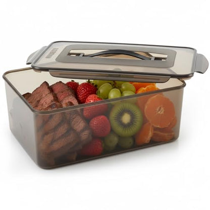 Reallnaive 1 Pcs Marinating Containers with Lid 6.5 Quart Plastic Food Brining Containers Dishwasher Safe Grilling Accessories for Thanksgiving Meat Chicken Turkey Rib BBQ Prep Storage - size: 6.5 Quart