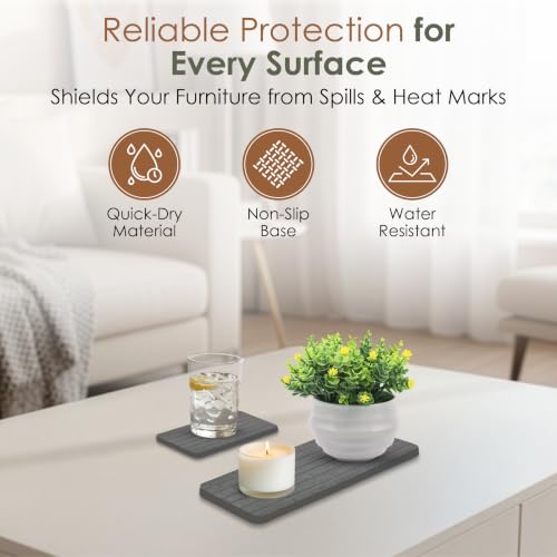 5 Pcs - Large Stone Dish Drying Mat for Kitchen Counter, Foldable Quick Dry Stone Dish Mat, Diatomaceous Earth Water Absorbing Pad 24"×16" & 2*8"x4" with 2 Coasters (Dark Grey + Light Grey + Grey) - color: Dark Grey + Light Grey + Grey