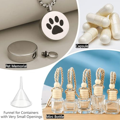 9 Pack Small Funnel Kit 3 Sizes with Droppers for Kitchen Bottles, Essential Oils, Capsules Pet Crafts