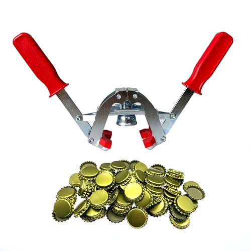 Manual Beer Bottle Capper Tool with 150 count Beer Bottle Caps,26mm Beer Corking Machine for Home Brewing（Crown Cap WN005）