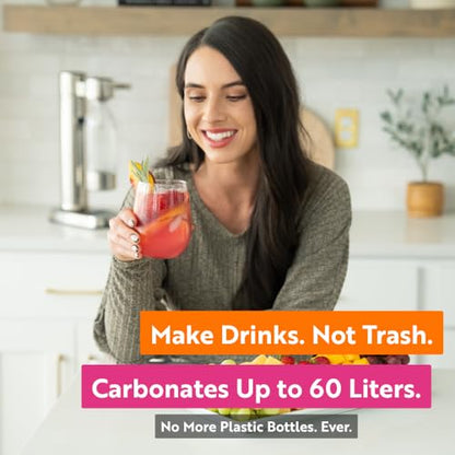 Simpli Soda 60L CO2 Canister Cylinders - Compatible w/Sodastream Quick Connect Only [Including ART, TERRA ENSO & DUO] - Soda Streaming Machine CO2 Tanks Gas Refill, | 14.5 oz, Set of 2 - color: Quick Connect Pink