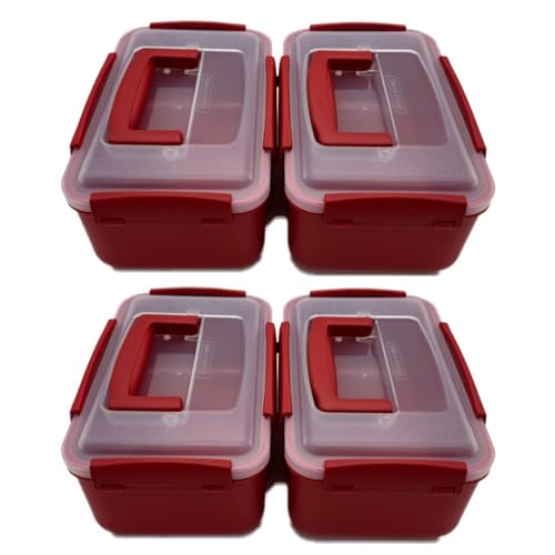 3.2L-4, Airtight Kimchi Container with Handle, Multi-Purpose Food Storage Box,Translucent lid container,Kimchi Fermentation container, fruit-pickle container Compatible with All Refrigerator