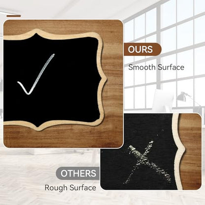 30 Pack Mini Chalkboard Signs, Food Labels for Party Buffet, Small Wooden Chalk Board Signs with Easel Stand & Markers, Reusable, Zero Residue Place Cards for Table Setting or Numbers, Outdoor Indoor - style: Rectangular+Polygonal