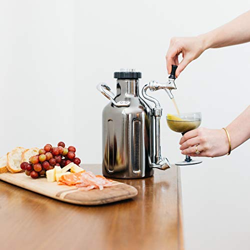 GrowlerWerks uKeg Carbonated Growler, 64 oz, Black Chrome - color: Black Chrome, size: 64 Ounces