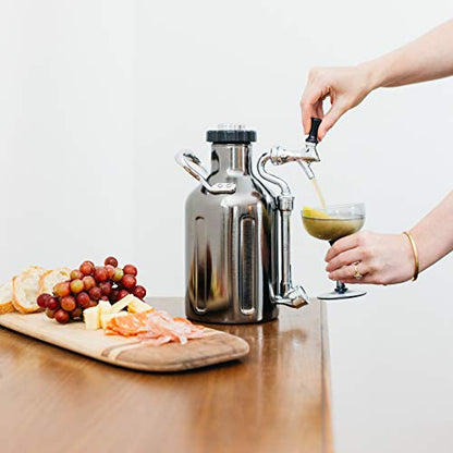 GrowlerWerks uKeg Carbonated Growler, 64 oz, Black Chrome - color: Black Chrome, size: 64 Ounces