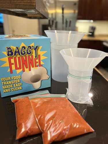 Best Food Transfer Tool for Easy Bagging and Storage, Quart and Gallon Size (White)