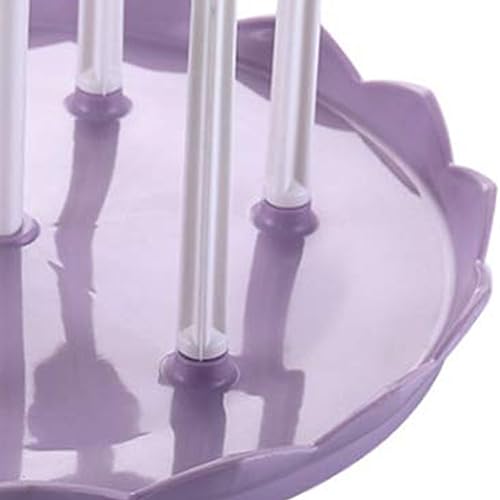 Bottle Drying Rack,Swan Cup Holder,Mug Holder with Rotating Drain Tray;Stylish Swan Head Design;Ideal for Kitchen,Dining,Living Room;Coffee Mug Holder(Purple)