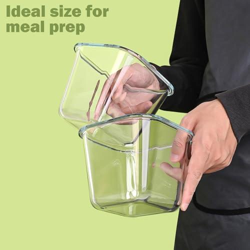 Borosilicate Glass Soup Containers with Lids, 4 Cup/32 oz, 4 Pack | Microwave Dishwasher Oven Freezer Safe | Airtight Leak Proof | Food Grade | Square Soup Meal Prep | Lunch | Food Storage Set - color: Multicolor