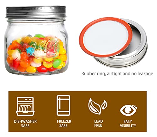 Ieavier 6PCS Wide Mouth Mason Jars 16oz with Airtight Lids and Bands, Canning Jars with Crystal Glass for Food Storage, Spice Jars, Canning, DIY Projects, Jam, Jelly, Honey, Preserving, Drinking - color: 16oz-6pack
