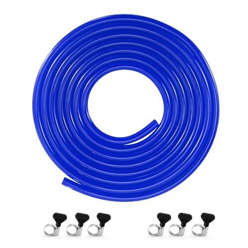 25FT Beer CO2 Line for 5/16" Barb Fitting, PVC Gas Tubing & 6 PCS Stainless Steel Clamps Food-grade Keg CO2 Line Hose-Gas Dispense Home Brewing Carbonation - size: 25 Feet
