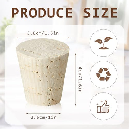 Ziliny 2 Pcs Carboy Cork Stopper, Glass Carboy Cap for 1, 3, 5, 6 Gallon Glass Water Jug, Wood Tapered Fermentation Cap Cork Stoppers, 1 x 1.5 x 1.6 Inches - size: 3/5/ 6 Gallon