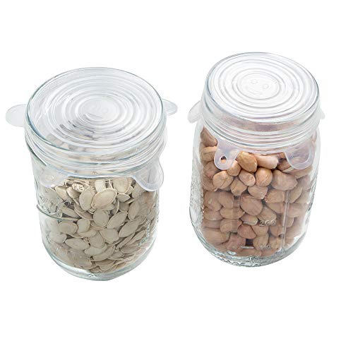 Webake Silicone Stretch Lids 10 Pack for Regular and Wide Mouth Mason Jar, Reusable Silicone Stretch Lids(Stretched to 3.5 inch), Sealed Durable Food Storage Covers Suit for Jar, Cans, Pot - color: White