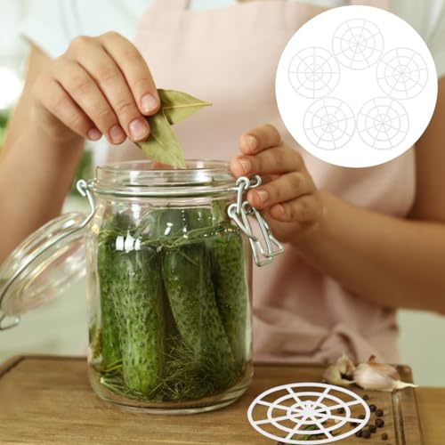 NOLITOY 5Pcs Fermentation Weights: 3.11 Inch Unbreakable Pickle Press - Reusable Mason Jar Accessories for Home Kitchen Kimchi Making