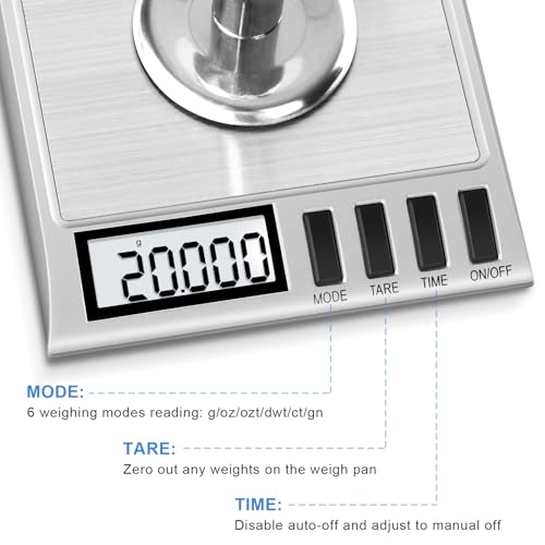 Fuzion Digital Milligram Scale, 50g/0.001g Powder Scale with 6 Accessories | Includes Calibration Weights, Mg Scale for Powder, Supplement, Jewelry, Capsule Filling, Reloading - color: Silver